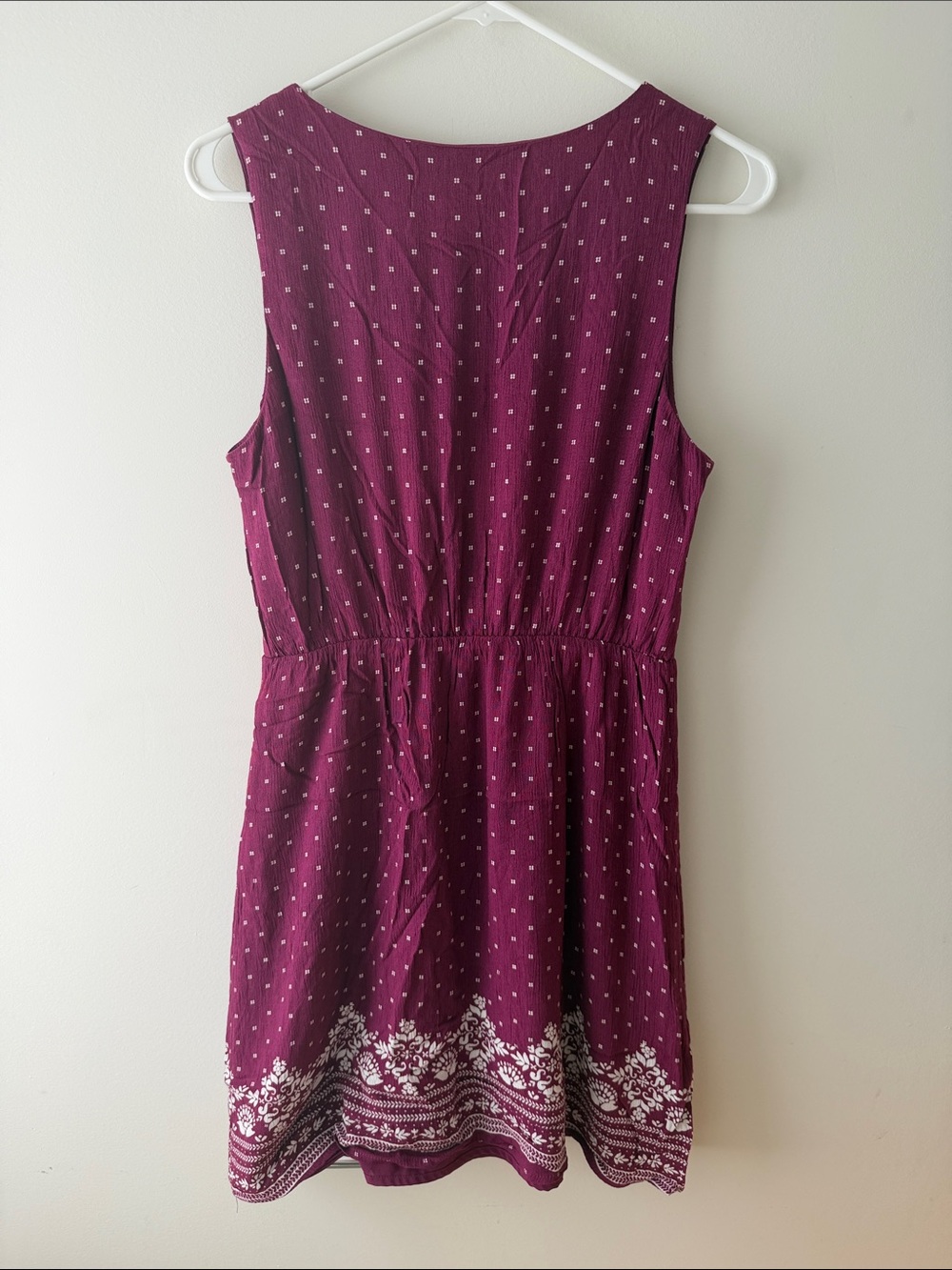 Market & Spruce Burgundy Midi Dress with Cream Embroidery - Picture 4 of 4